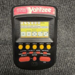Milton Bradley Yahtzee Electronic Handheld Black Tested Working 1995